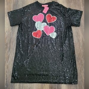 Simply Southern Valentines Sequinned Mini Dress Size L/XL New With Tags